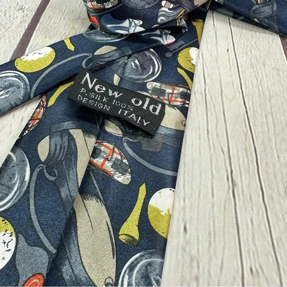 new old golf themed novelty tie polyester silk preppy office professional